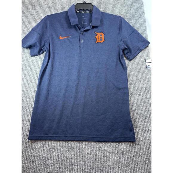 Nike Other - NIKE BSBL Detroit Tigers Polo Shirt Small Navy Blue Golf MLB Performance